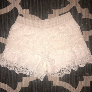 White lace shorts from Justice